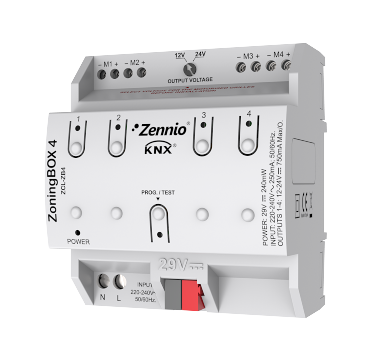 Контроллер климатических зон KNX, 4 зоны Zennio ZoningBOX 4 ZCL-ZB4