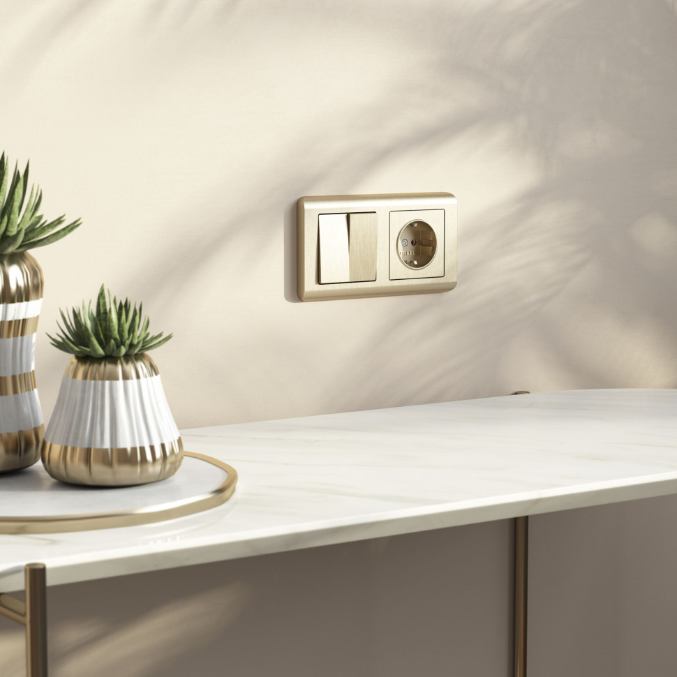 Рамка из поликарбоната на 2 поста Stream шампань W0022111