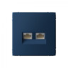 Розетка двойная Schneider Art Gallery RJ-45 кат. 6a, Аквамарин GAL001188