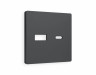Лицевая панель ALFA (Графит Мягкое касание) для розетки 2USB тип A+C QUANT AP9110
