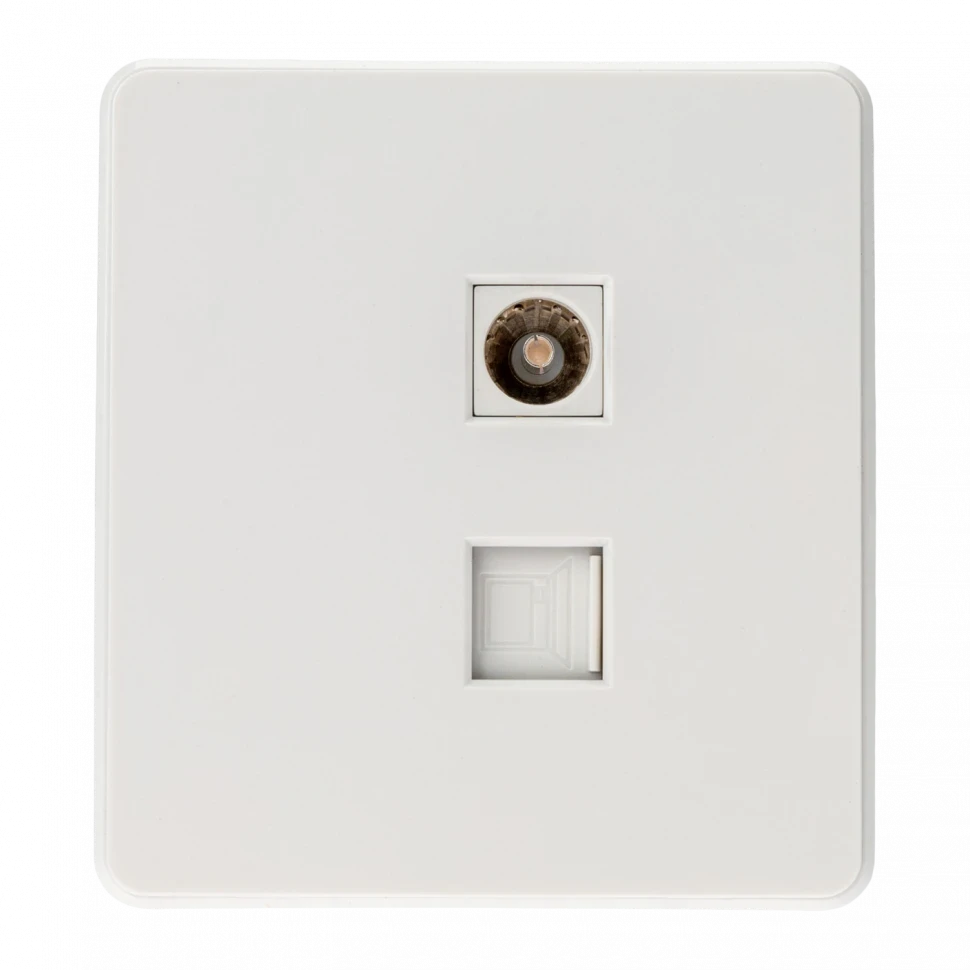 KRANZ Розетка ROUND компьютерная RJ45 кат6 + TV с/у перламутр KR-78-0722-1