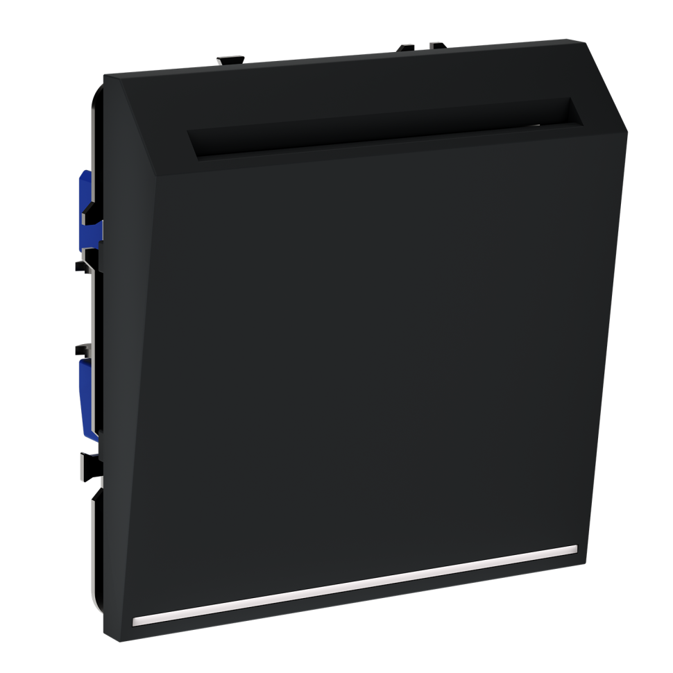 Выключатель встраиваемый VOLTUM S70 карточный 16А, (черный матовый)