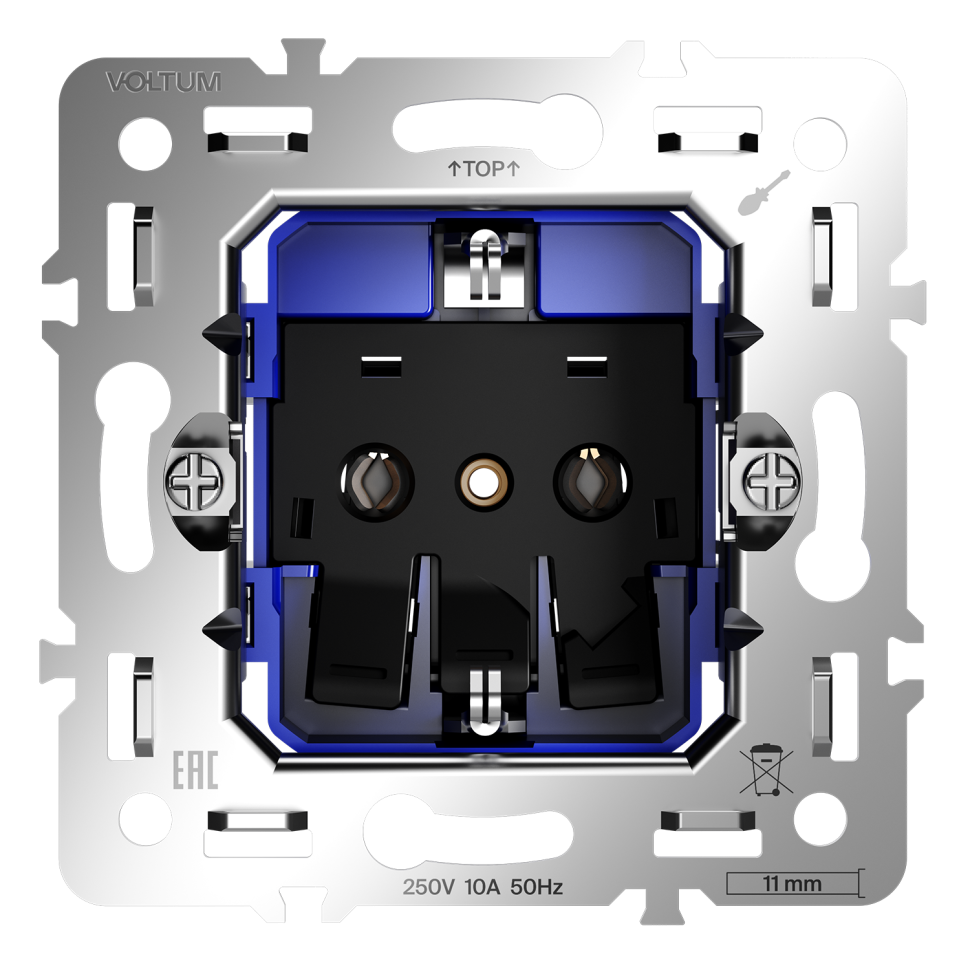 Механизм розетки с заземлением 16А, S70