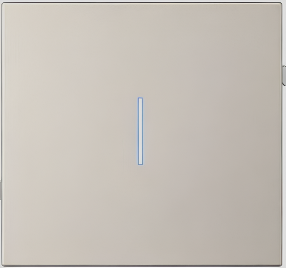 Выключатель одноклавишный проходной с подсветкой LED, (кашемир) 