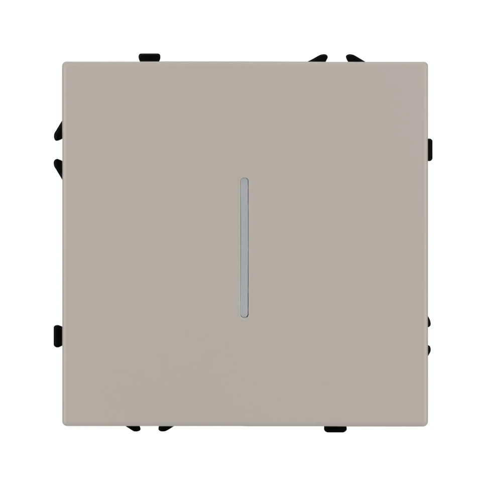 Выключатель одноклавишный проходной с подсветкой LED,  NEO PLUS (кашемир) 