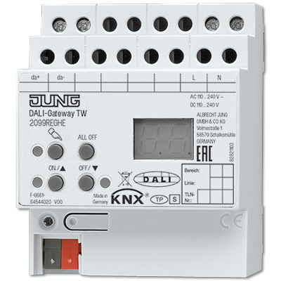 Jung 2099REGHE DALI-шлюз, 32 группы управления DALI tw
