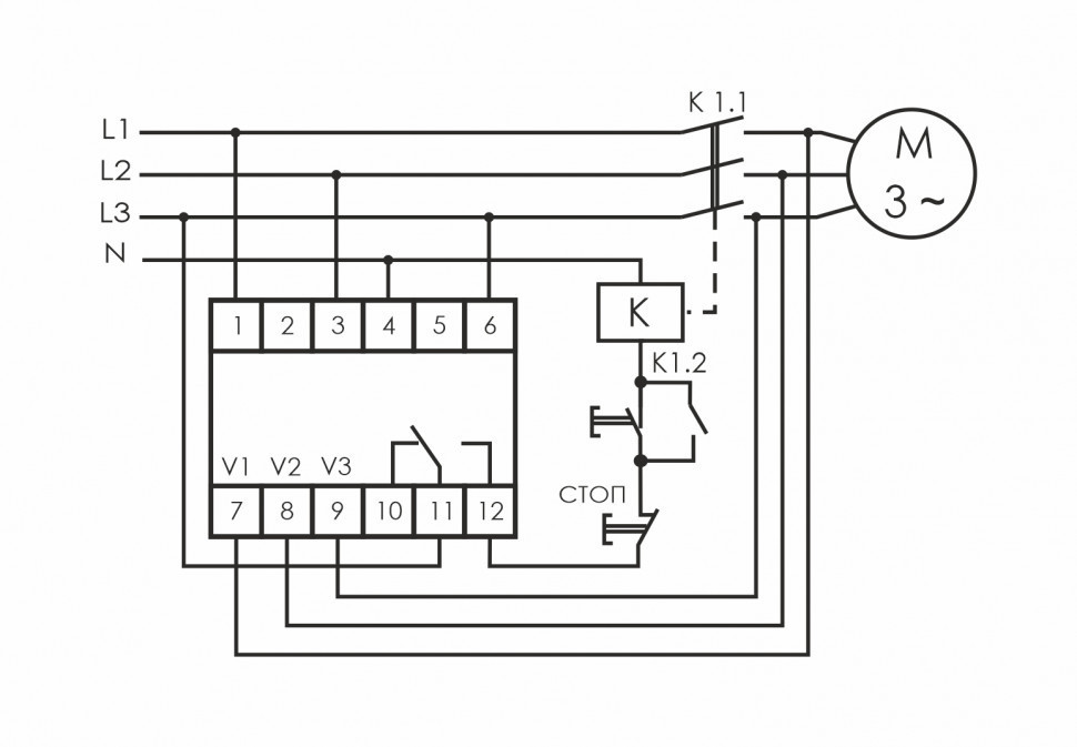 Реле контроля наличия, асимметрии фаз и контроля состояния контактора CKF-2BT