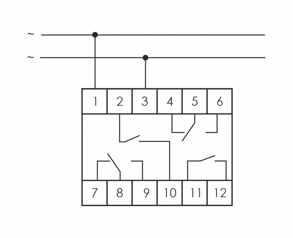 Реле промежуточный электромагнитный (Ампер-4x8 / Волт-230 АС / Контакт-2NO/NC+2NO) PK-4PZ-230