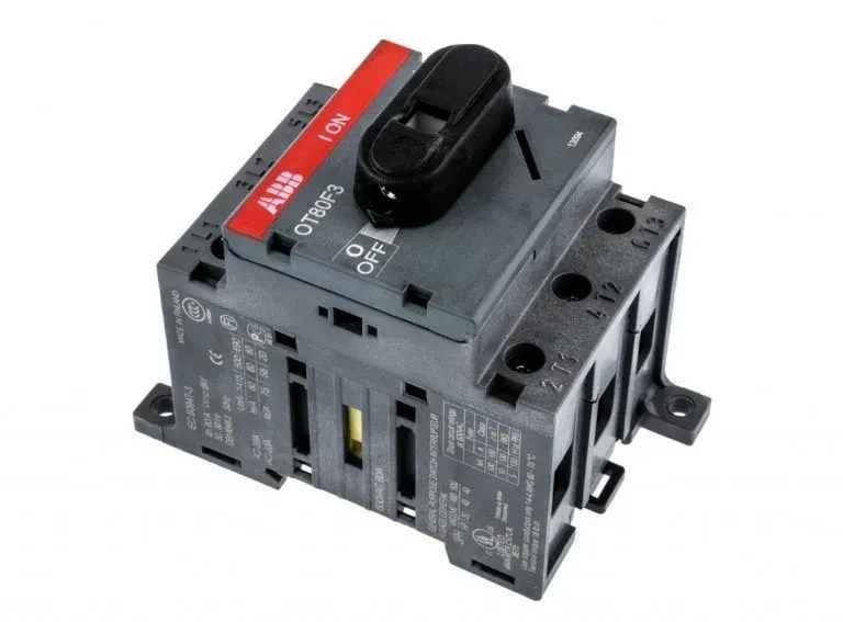 Рубильник ABB OT80F3 80А 3P на DIN-рейку или монтажную плату (с ручкой) 1SCA105798R1001