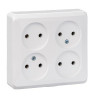 Розетка 4К без шторок 16А 250B Белая Systeme Electric Этюд PA16-205B