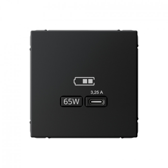 Зарядное устройство USB тип-С 65Вт высокоскор.заряд. QC, PD, механизм, Schneider Electric Art Gallery Карбон GAL001027