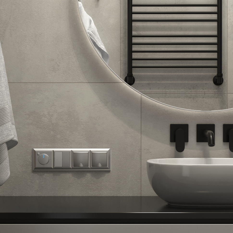 Рамка из поликарбоната на 4 поста Fiore серебряный W0042206