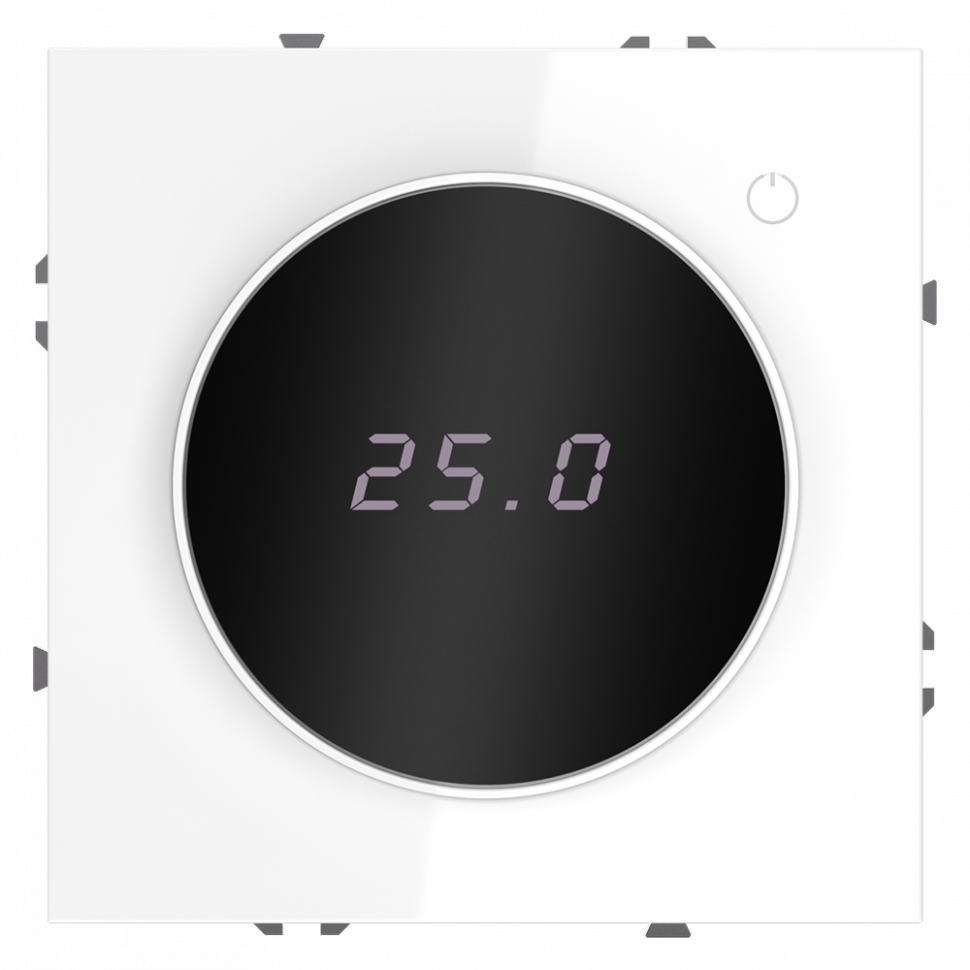 Терморегулятор электронный VOLTUM S70 с индикацией и датчиком, для теплого пола, (белый глянцевый) VLS070101