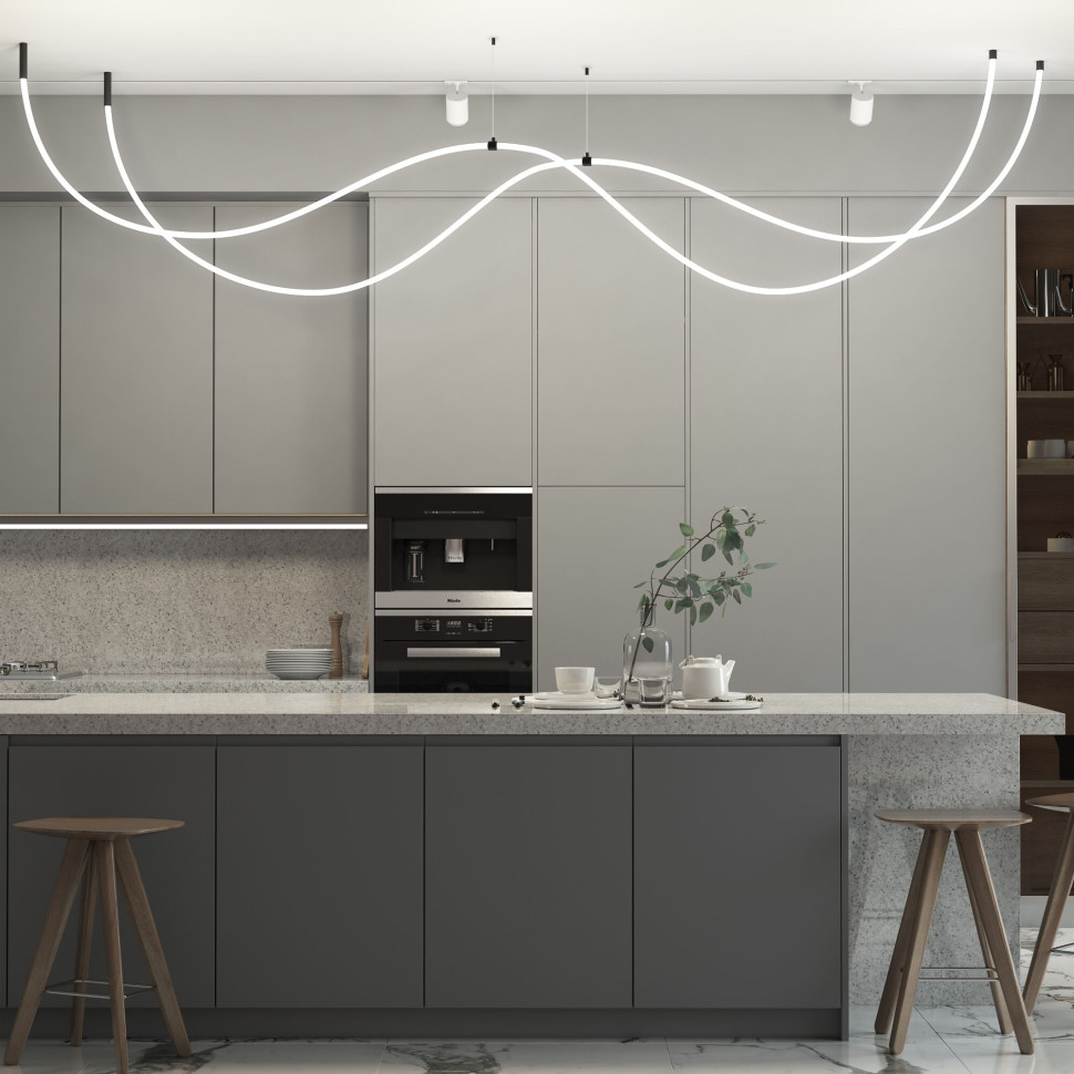 Подвесной трос для круглого гибкого неона Full light черный 2 м FL 2830 черный