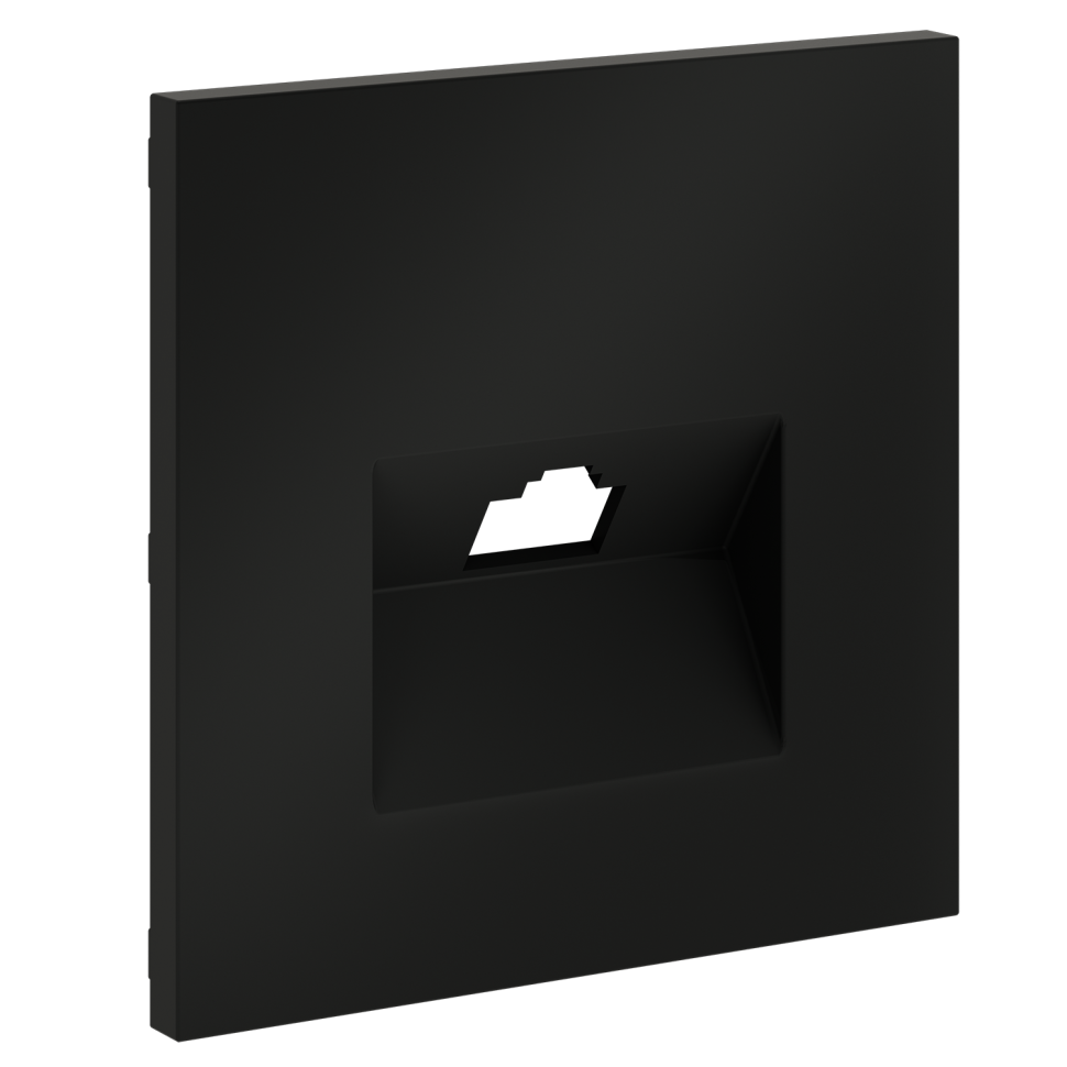 Накладка для розетки компьютерной RJ45 кат.6, S70 (черный матовый)