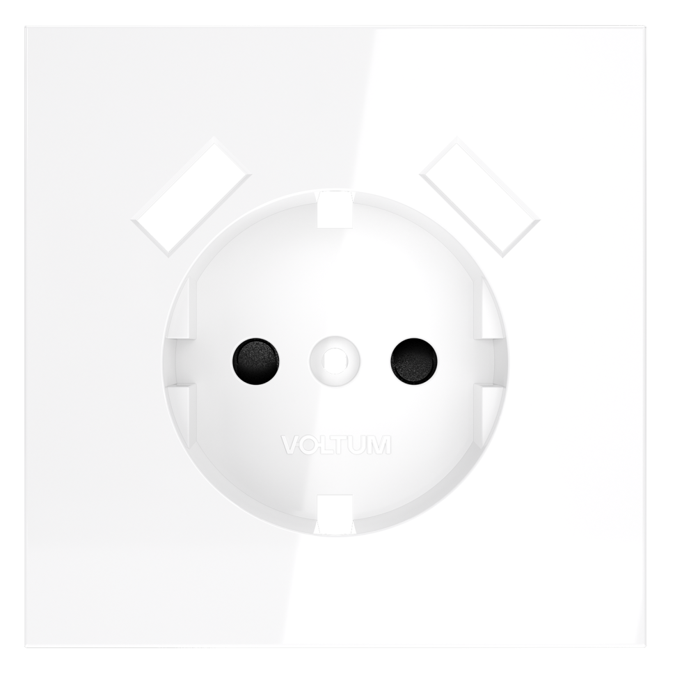 Накладка для розетки с заземлением и защитными шторками, с USB A+A, S70 (белый глянцевый)