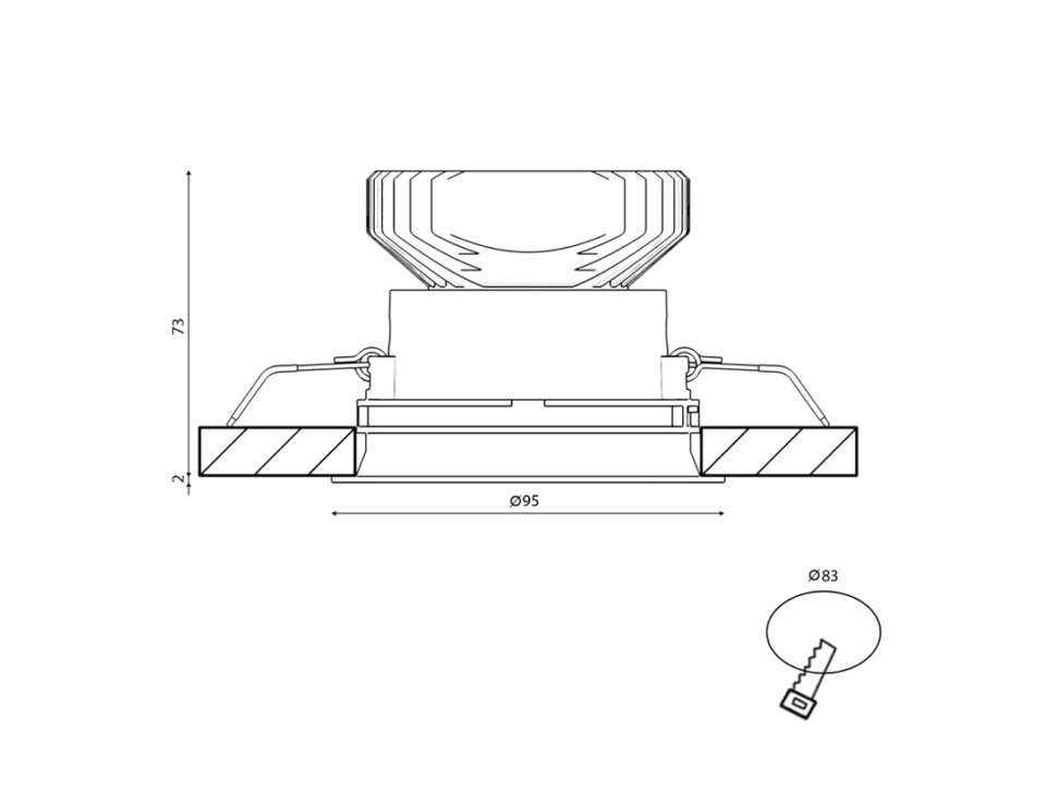  SWG PRO Корпус светильника потолочный встраиваемый  наклонный, Белый, IP20, COMBO-41-WH