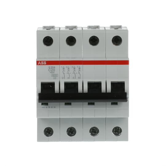 Автоматический выключатель ABB S204-C20 4P 6kA 20А 2CDS254001R0204