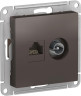 Розетка TV+RJ-45 Systeme Electric Atlas Design мокко ATN000689
