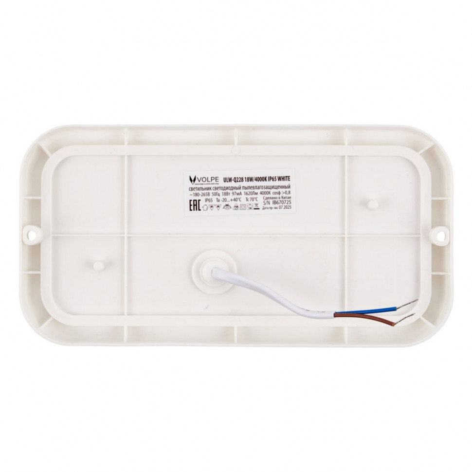 Накладной светильник влагозащищенный Volpe ULW-Q228 18W/4000K IP65 WHITE UL-00013188