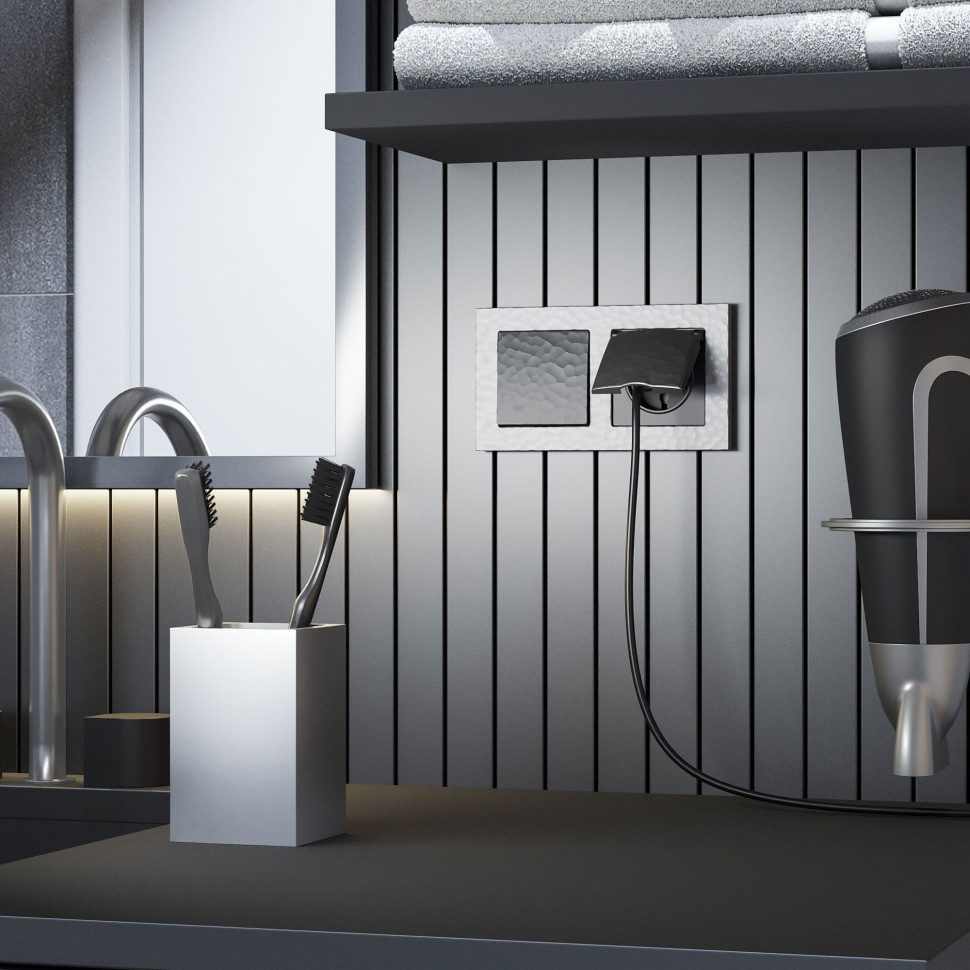 Рамка из поликарбоната на 2 поста Hammer серебряный W0022406