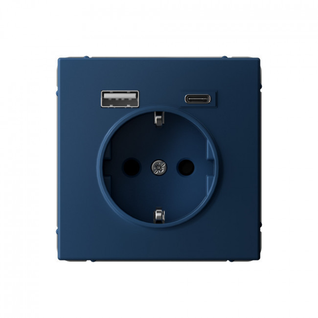 Розетка силовая 16A + USB A+C 2,4/3,0 А, 2 порта 1,5 А Schneider Electric Art Gallery Аквамарин GAL001132