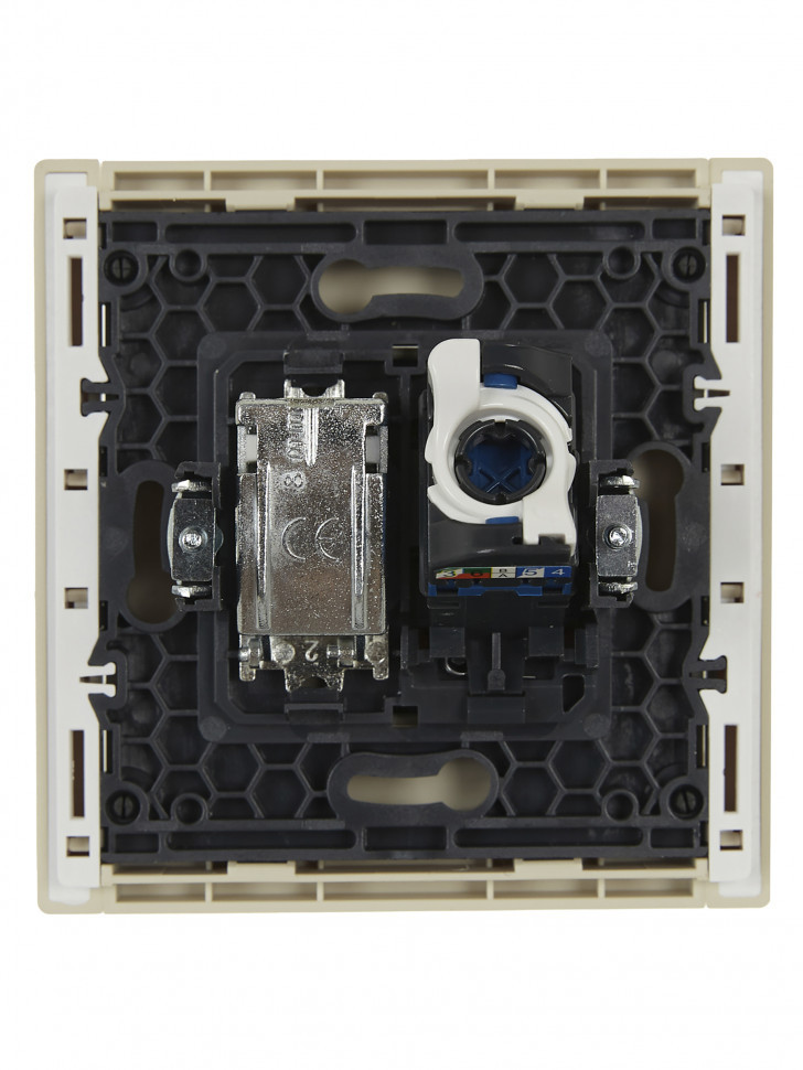 FORTE&PIANO Розетка двойная TV+RJ45 кат.6 FP437 ваниль IEK