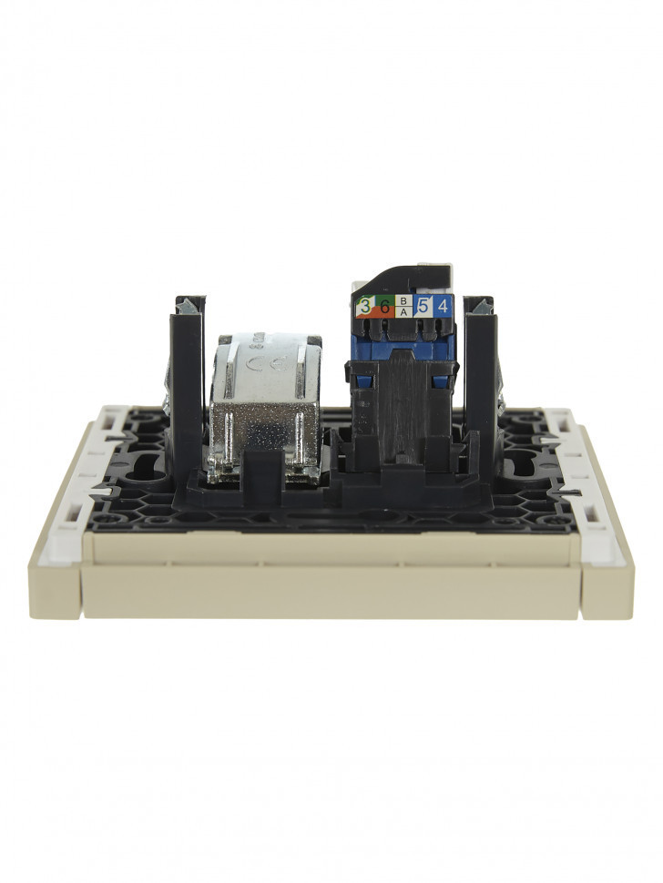 FORTE&PIANO Розетка двойная TV+RJ45 кат.6 FP437 ваниль IEK