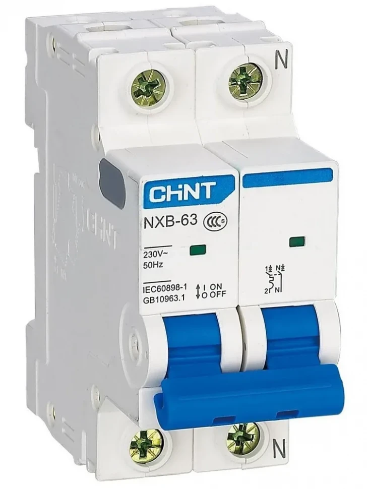 Автоматический выключатель CHINT NXB-63 1P+N 50A 6кА х-ка B (R) 814084