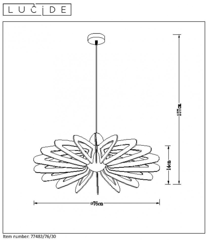 Подвесной светильник Lucide ZIDANE 77483/76/30