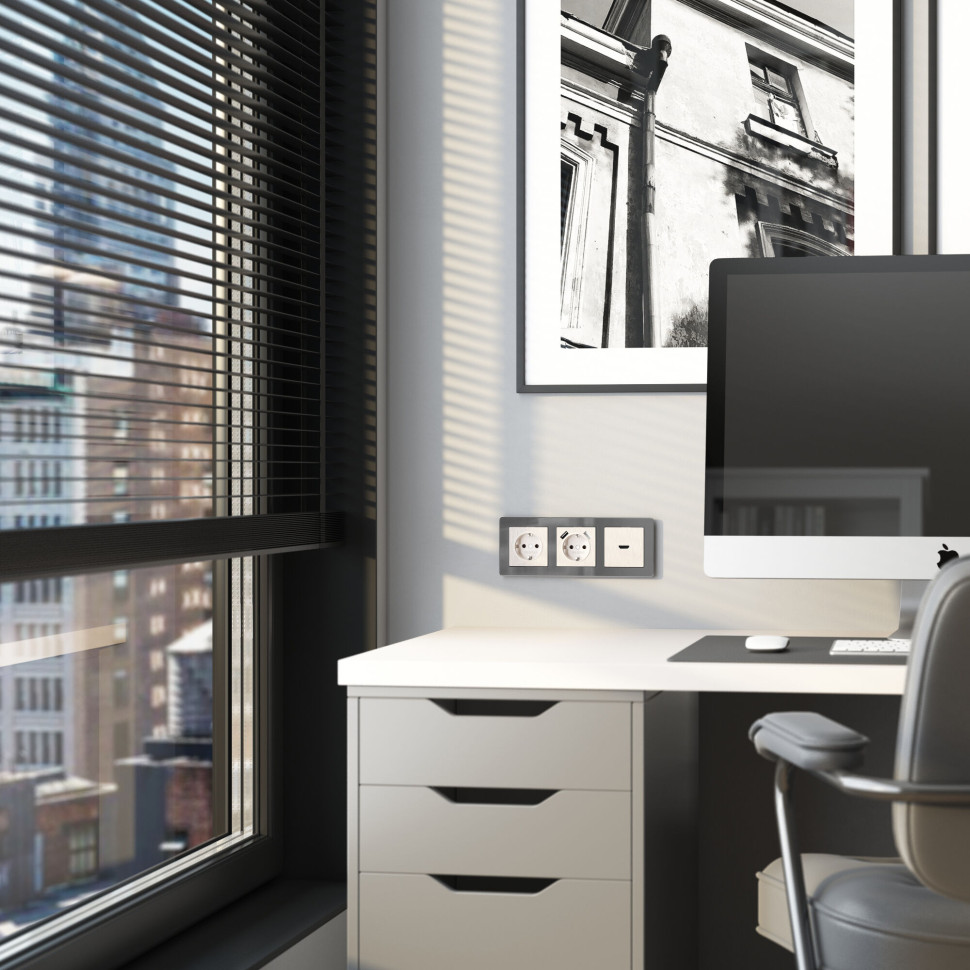 W1196013/ Накладка для розетки HDMI (перламутровый рифленый) W1196013