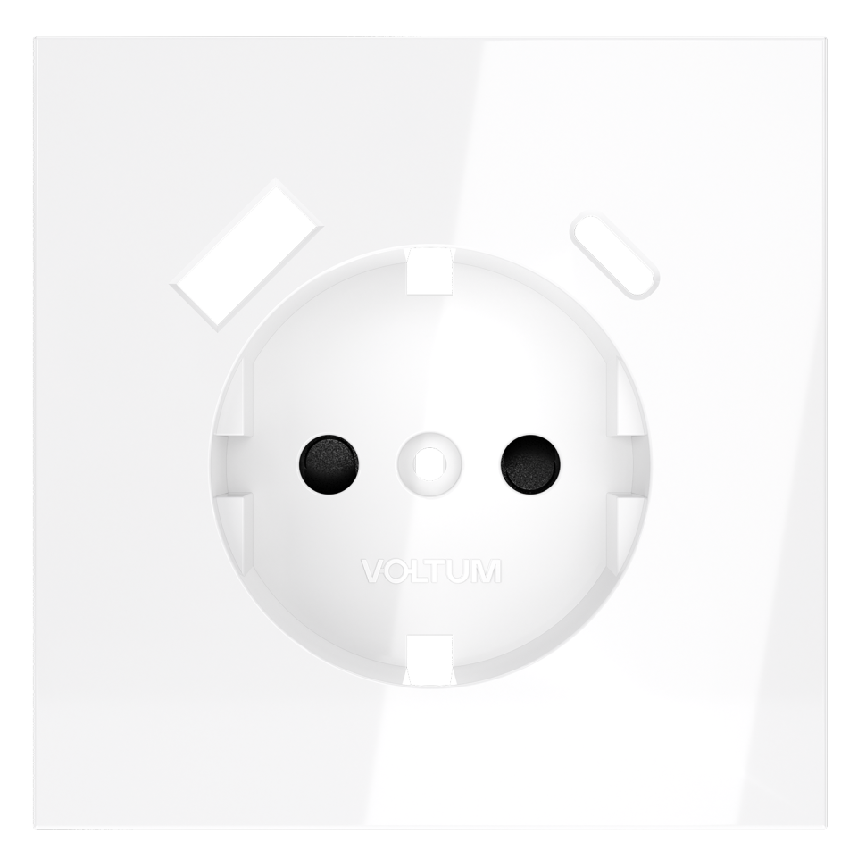 Накладка для розетки с заземлением и защитными шторками, с USB A+C, S70 (белый глянцевый)