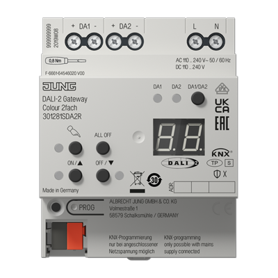 Jung 30128 1S DA2 R Шлюз KNX DALI-2 Цветной 2-местный