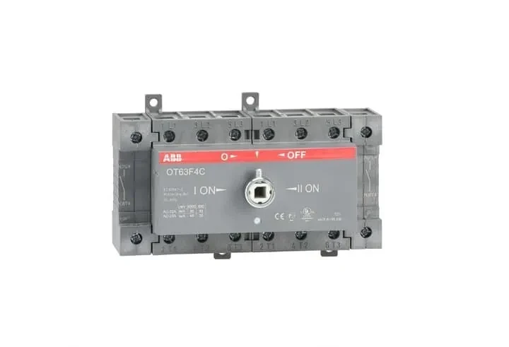 Рубильник реверсивный ABB OT63F4C 63А 4P на DIN-рейку или монтажную плату (без ручки) 1SCA105369R1001
