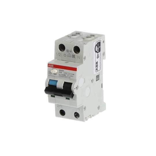 Дифференциальный автомат (АВДT) ABB DS201 C10 AC30 Тип-AC 1P+N 10A 30мА х-ка C 6kA  2CSR255080R1104