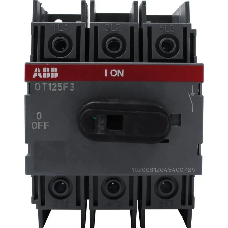 Рубильник ABB OT125F3 125А 3P на DIN-рейку или монтажную плату (с ручкой) 1SCA105033R1001
