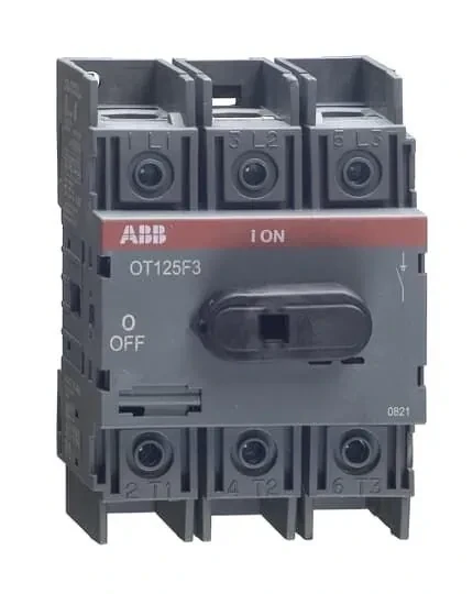 Рубильник ABB OT125F3 125А 3P на DIN-рейку или монтажную плату (с ручкой) 1SCA105033R1001