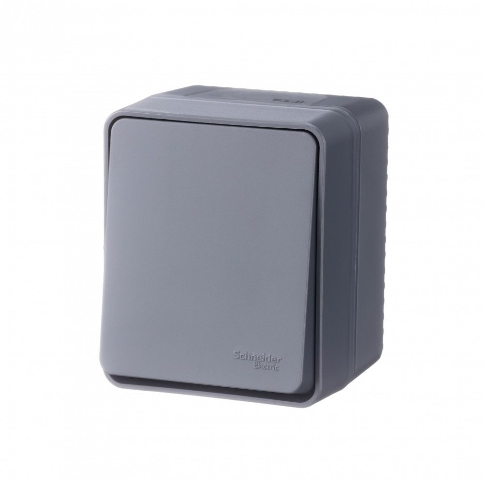 Выключатель 1-клавишный 10 АХ Systeme Electric AtlasDesign Profi54, антрацит ATN544011