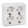 Розетка 4К+З со шторками 16А 250B Белая Systeme Electric Этюд PA16-208B