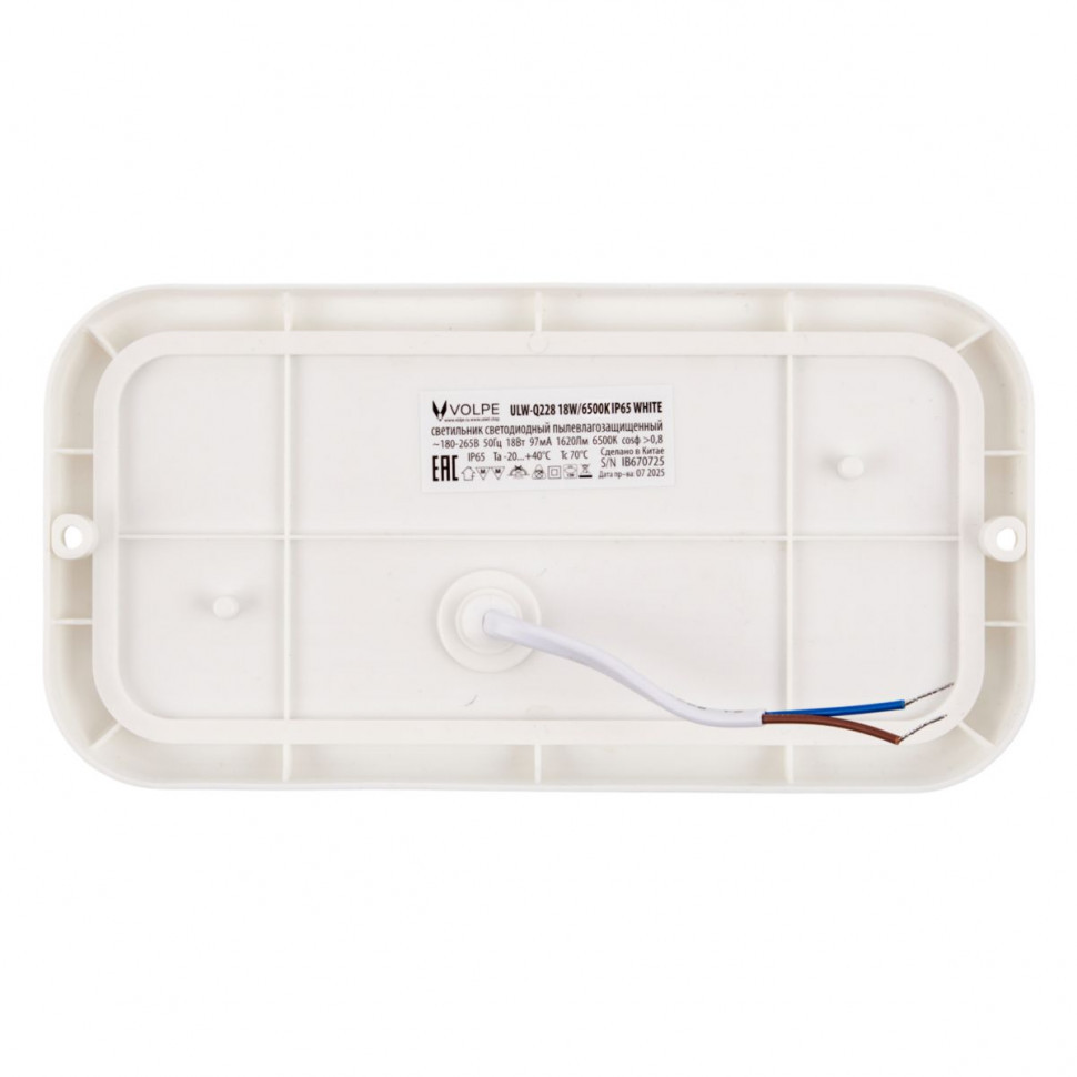 Накладной светильник влагозащищенный Volpe ULW-Q228 18W/6500K IP65 WHITE UL-00013189