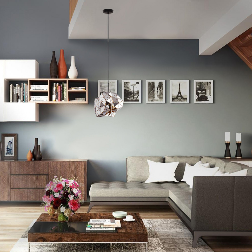 Подвесной светильник с металлическим плафоном 50169/1 хром