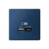 Зарядное устройство USB тип-A + тип-C 45Вт высокоскор.заряд. QC, PD, механизм, Schneider Electric Art Gallery Аквамарин GAL001129