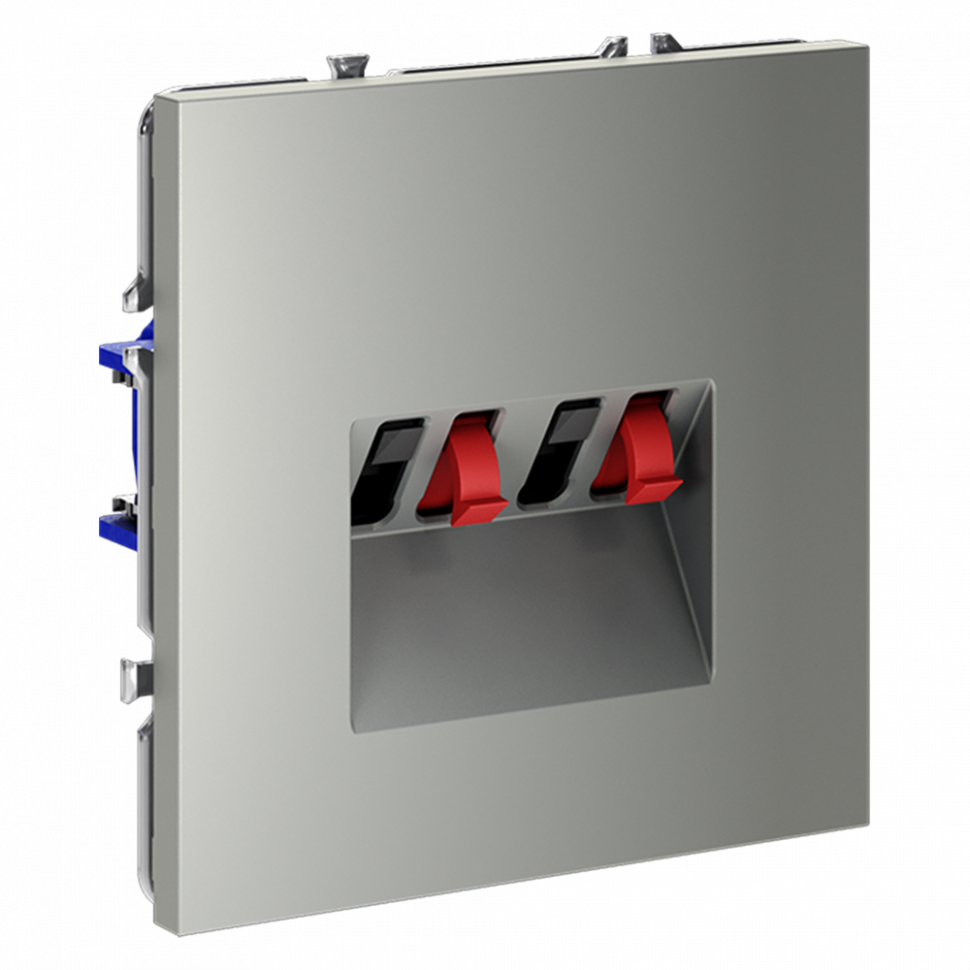 Розетка акустическая встраиваемая VOLTUM S70 4-местная, (сталь) VLS060305