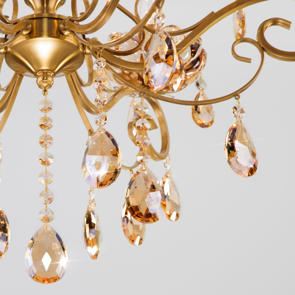 Подвесная хрустальная люстра 10109/6 бронза/тонированный хрусталь Strotskis