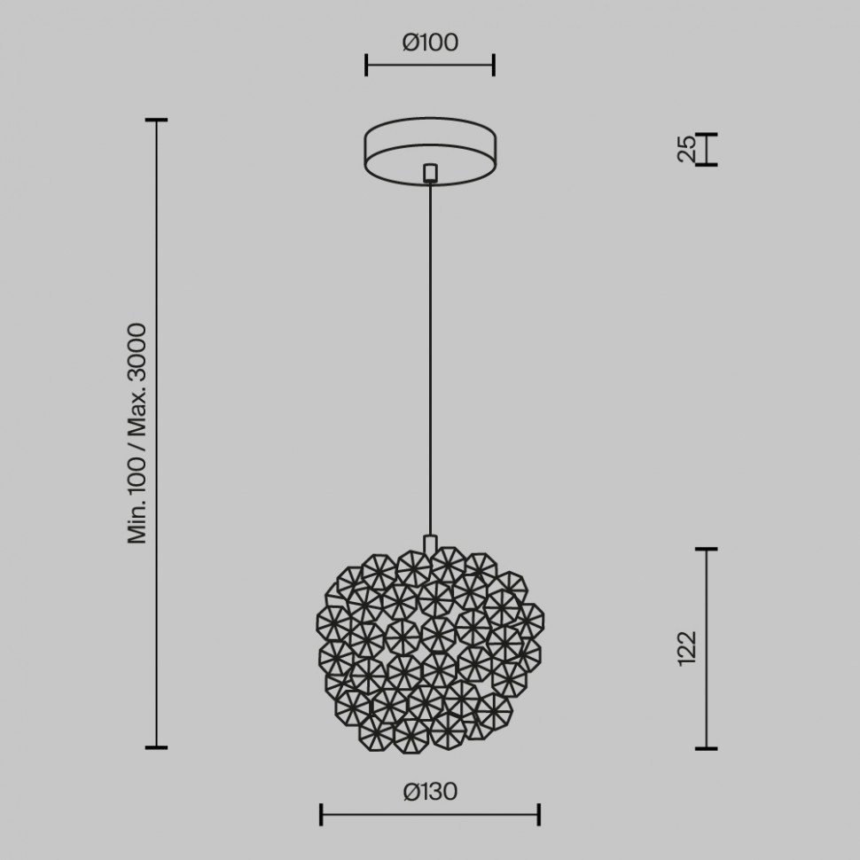 Подвесной светильник Maytoni Adamant MOD487PL-01BS