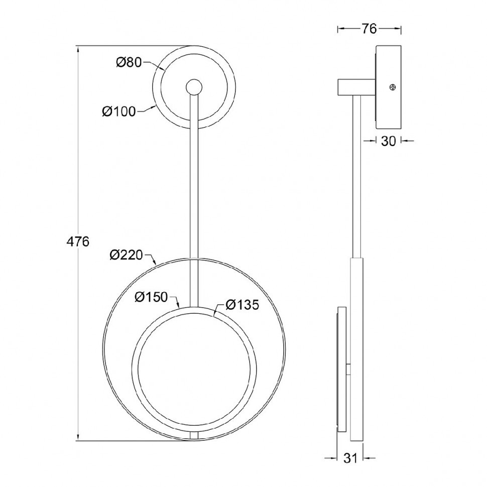 Настенный светильник Escada Hypnosis 10206/SG LED Black/Gold