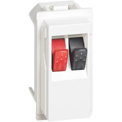 Розетка акустическая стерео 1 канал 2 модуля. Цвет Белый. Bticino серия Living Now