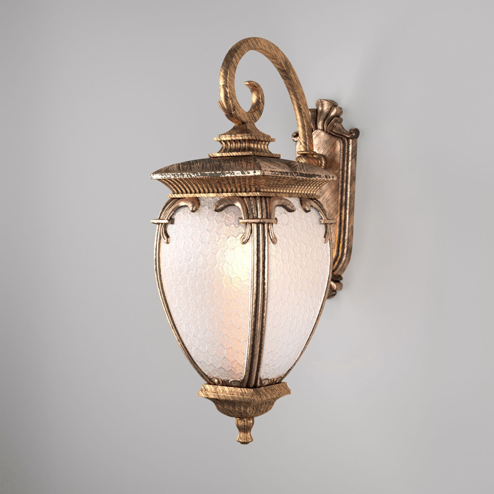 Уличный настенный светильник Andromeda D черное золото IP44 GLYF-8024D