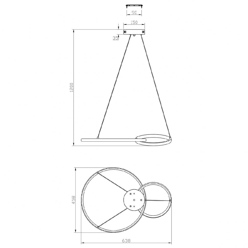 Подвесной светильник Escada Relation 10230/2LED Black/Gold