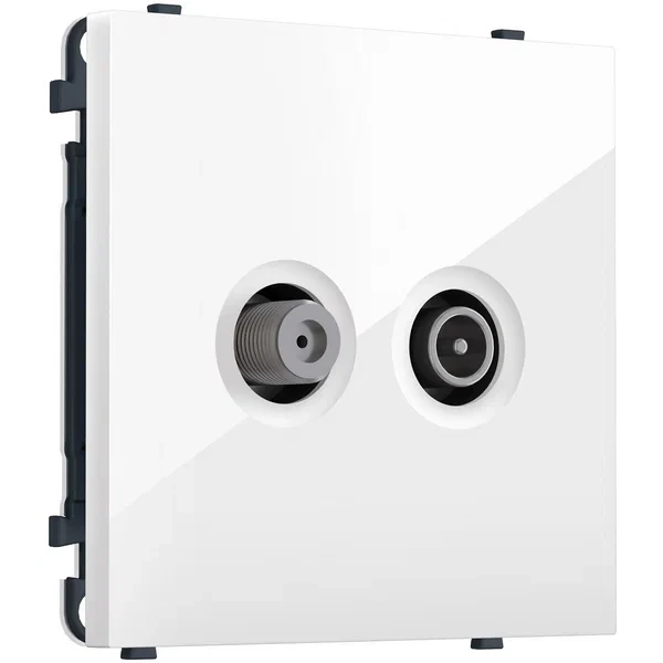 MS113310 Комплект механизма розетки TV оконечной + SAT SIGMA Белый глянец 5-862MHz 3.5dB/950-2150MHz 3.8dB QUANT PRO (SP1133, PR217)